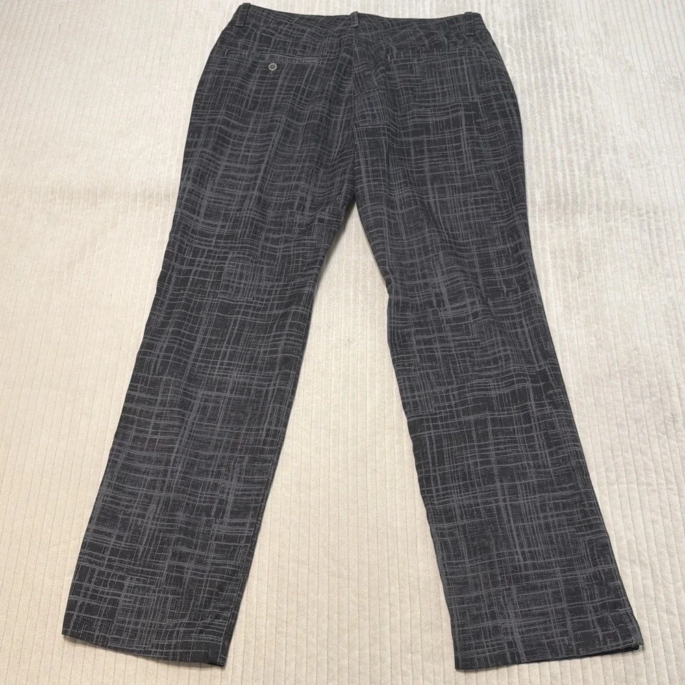 Under Armour Mens 36x32 Golf Pants Black Grey Plaid Performance Straight Leg